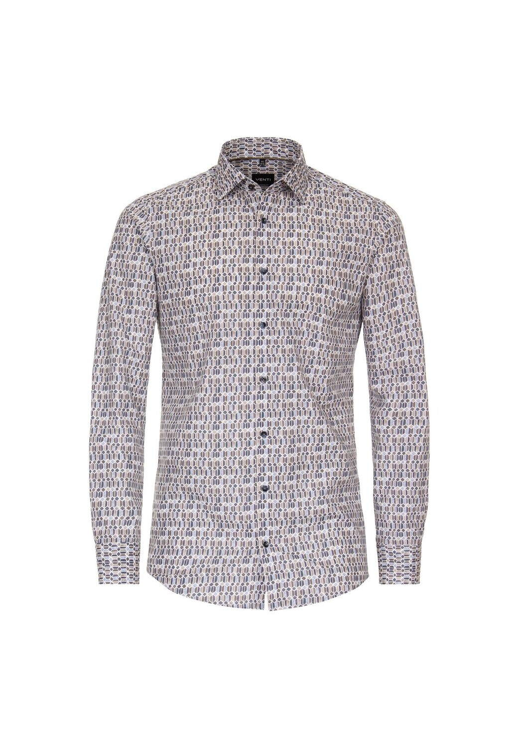 Мужская деловая рубашка с принтом современного кроя Venti, коричневый
Мужская деловая рубашка с принтом современного кроя Venti, коричневый