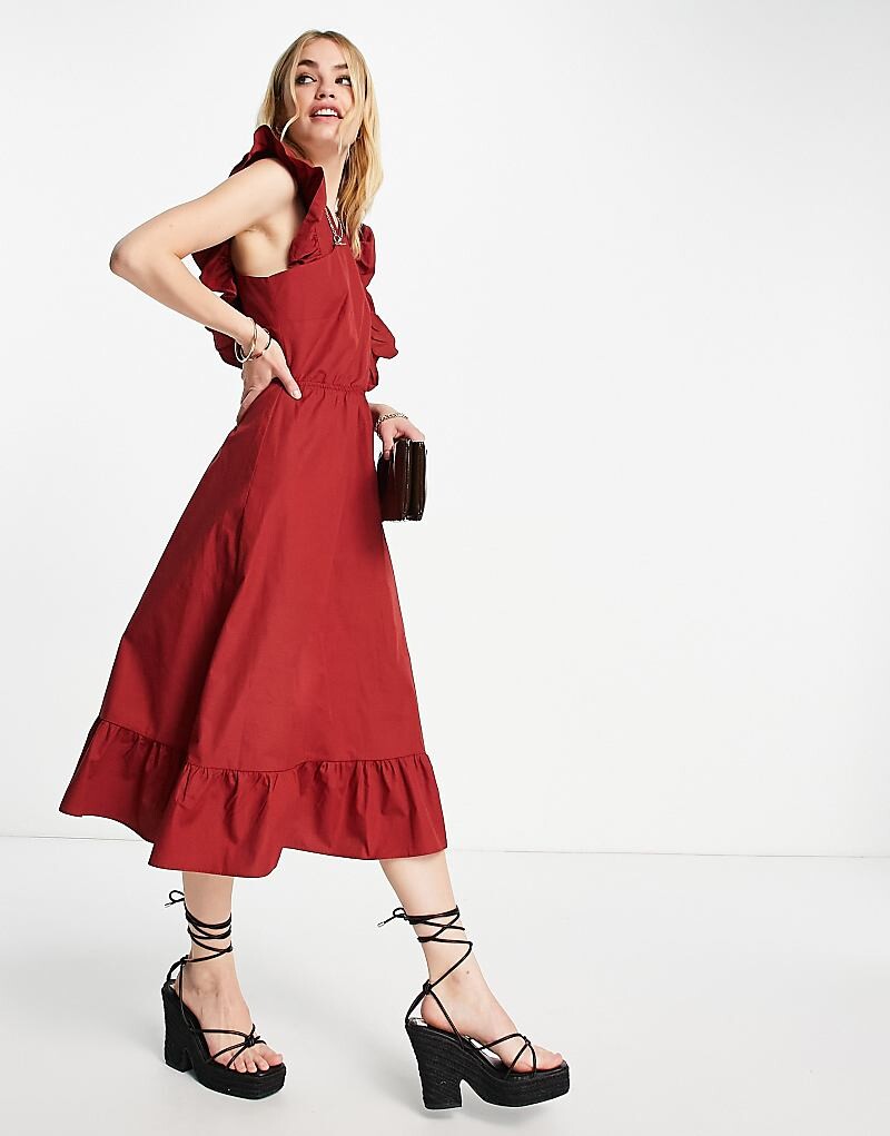 Красное платье миди Vero Moda – Aware – с перекрещивающимися деталями спереди и рюшами
Красное платье миди Vero Moda – Aware – с перекрещивающимися деталями спереди и рюшами