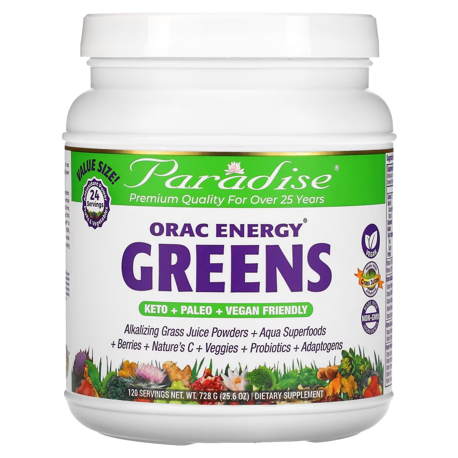 Добавка Paradise Herbs ORAC-Energy Greens, 728 г
Добавка Paradise Herbs ORAC-Energy Greens, 728 г