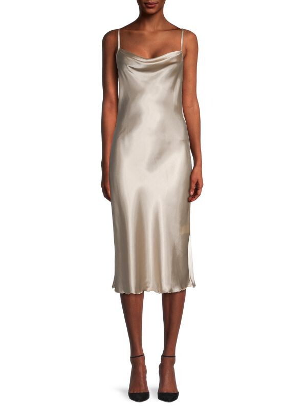 Однотонное атласное платье-комбинация по косой Bebe Champagne
Однотонное атласное платье-комбинация по косой Bebe Champagne