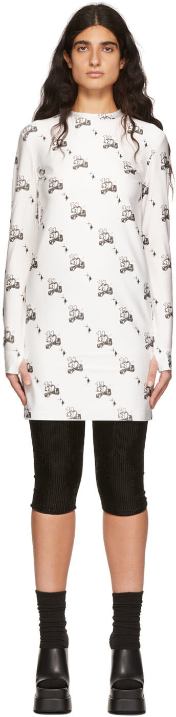 Белое платье с рисунком We11done, Белый, Белое платье с рисунком We11done 
Белое платье с рисунком We11done, Белый, Белое платье с рисунком We11done