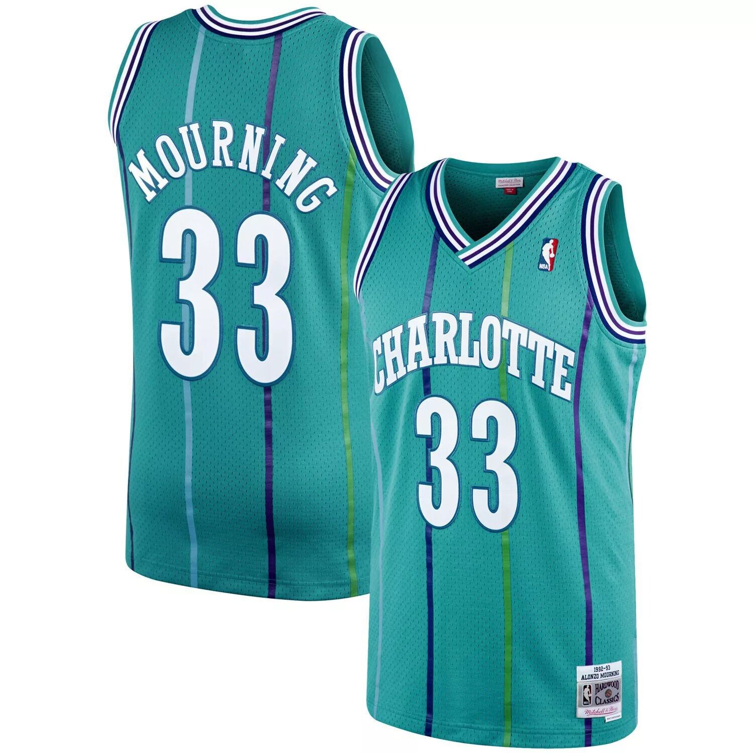 Мужское трикотажное изделие Mitchell & Ness Alonzo Tourning Teal Charlotte Hornets 1992-93 Hardwood Classics Swingman Player
Мужское трикотажное изделие Mitchell & Ness Alonzo Tourning Teal Charlotte Hornets 1992-93 Hardwood Classics Swingman Player