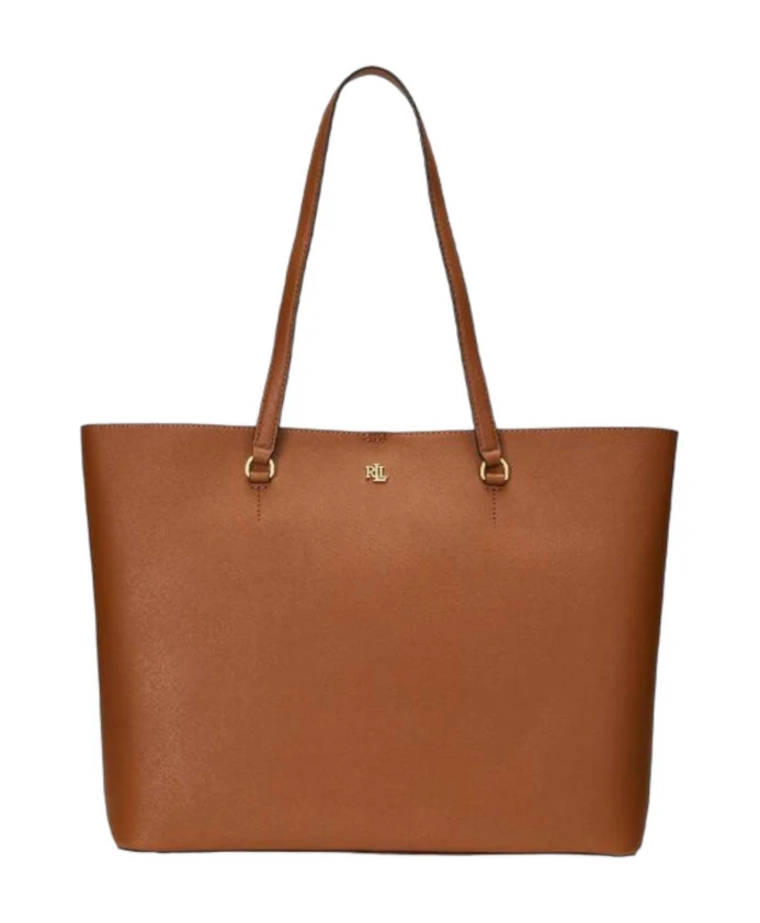 Кожаная сумка-тоут с логотипом из металла золотистого цвета. Ralph Lauren, коричневый
Кожаная сумка-тоут с логотипом из металла золотистого цвета. Ralph Lauren, коричневый