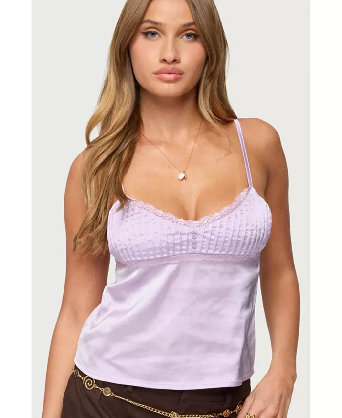 Женская белая атласная майка с кружевной отделкой Edikted, фиолетовый
Женская белая атласная майка с кружевной отделкой Edikted, фиолетовый