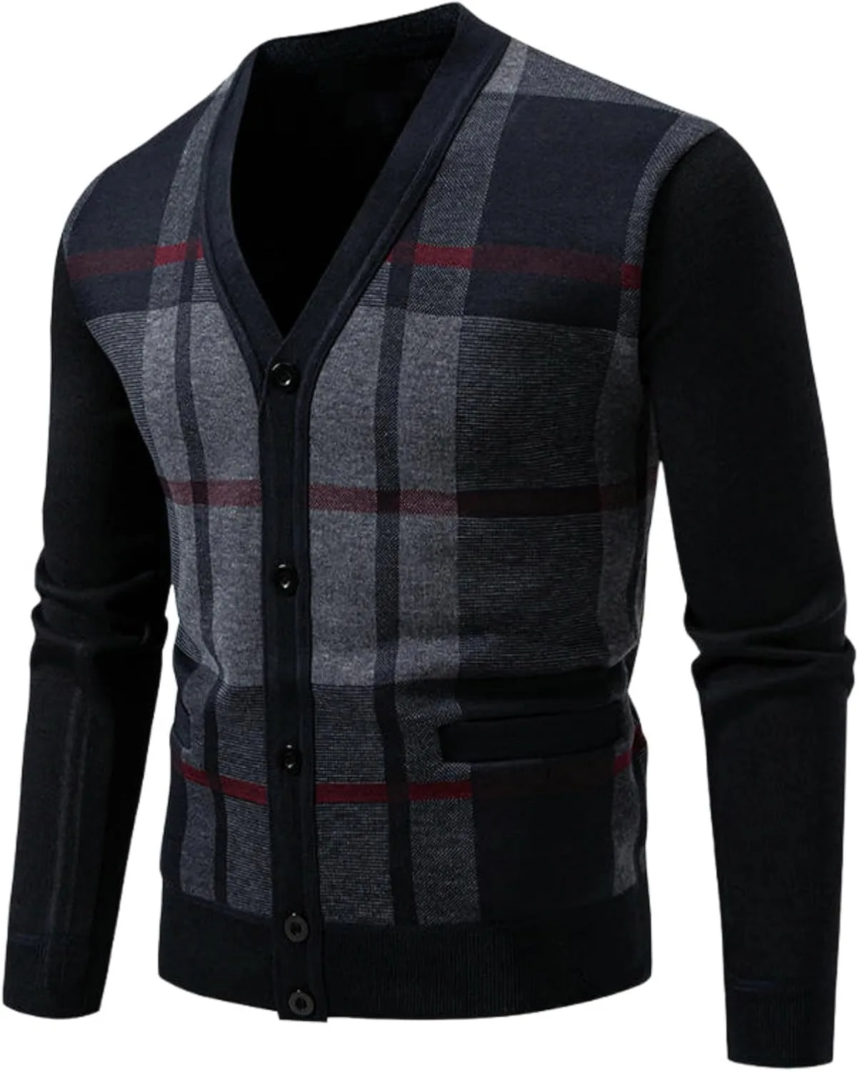 Мужской вязаный кардиган с V-образным вырезом и цветными блоками YEBAITOU
Мужской вязаный кардиган с V-образным вырезом и цветными блоками YEBAITOU