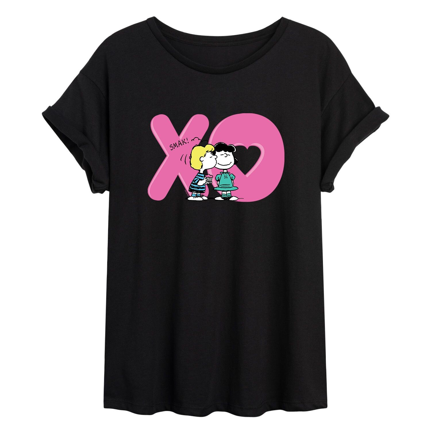 Футболка Juniors' Peanuts XO Lucy Flowy Licensed Character, черный 
Футболка Juniors' Peanuts XO Lucy Flowy Licensed Character, черный