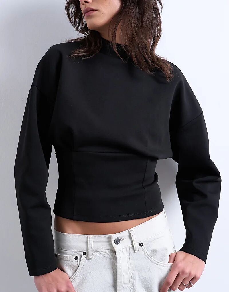 Лонгслив-корсет Topshop Interlock с длинными рукавами, черный
Лонгслив-корсет Topshop Interlock с длинными рукавами, черный