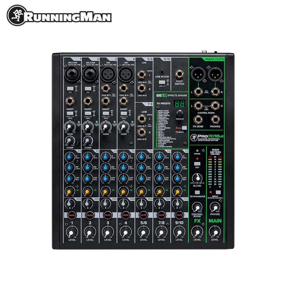 Микшер профессиональный многоканальный RunningMan Mickey ProFX 10v3 со звуковой картой
Микшер профессиональный многоканальный RunningMan Mickey ProFX 10v3 со звуковой картой