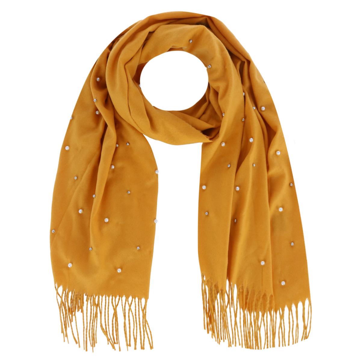 Женский продолговатый шарф с бахромой, украшенный жемчугом CTM, горчично-желтый
Женский продолговатый шарф с бахромой, украшенный жемчугом CTM, горчично-желтый