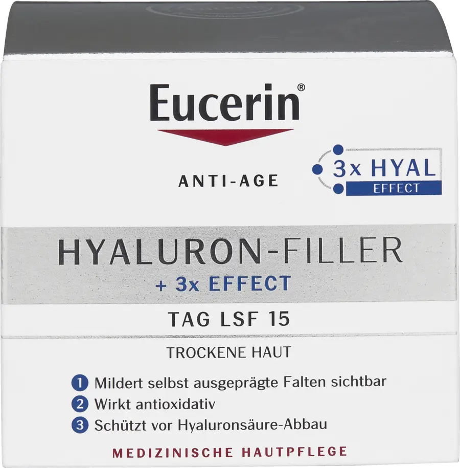 Дневной крем Eucerin Hyaluron-Filler + 3x Effect Tag LSF 15
Дневной крем Eucerin Hyaluron-Filler + 3x Effect Tag LSF 15