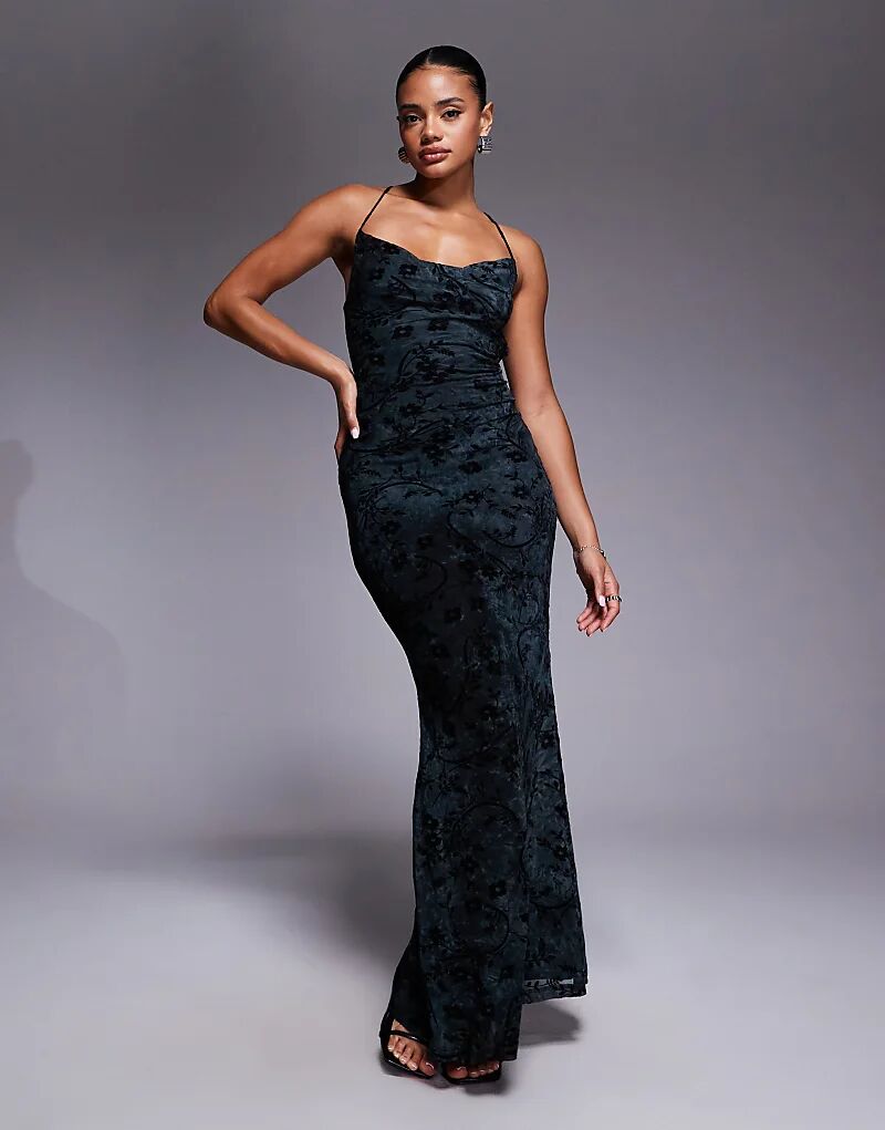 Платье макси-комбинация с вырезом-хомутиком Princess Polly Giorgiana зеленого и черного цветов
Платье макси-комбинация с вырезом-хомутиком Princess Polly Giorgiana зеленого и черного цветов