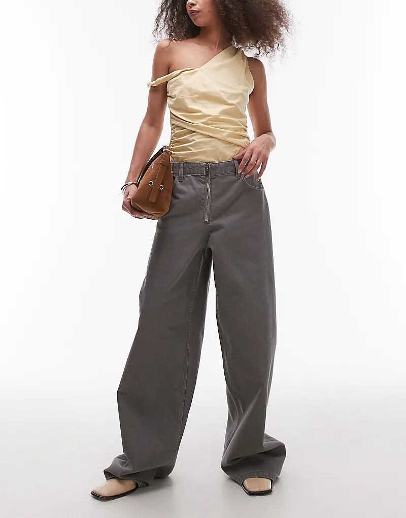 Мешковатые джинсы серого цвета с застежкой-молнией спереди Mango
Мешковатые джинсы серого цвета с застежкой-молнией спереди Mango