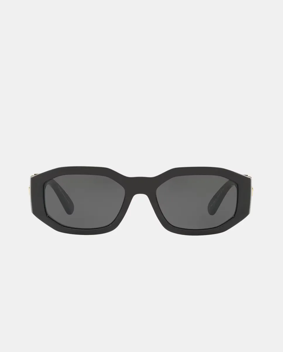 Черные солнцезащитные очки с геометрическим узором Versace, черный
Черные солнцезащитные очки с геометрическим узором Versace, черный