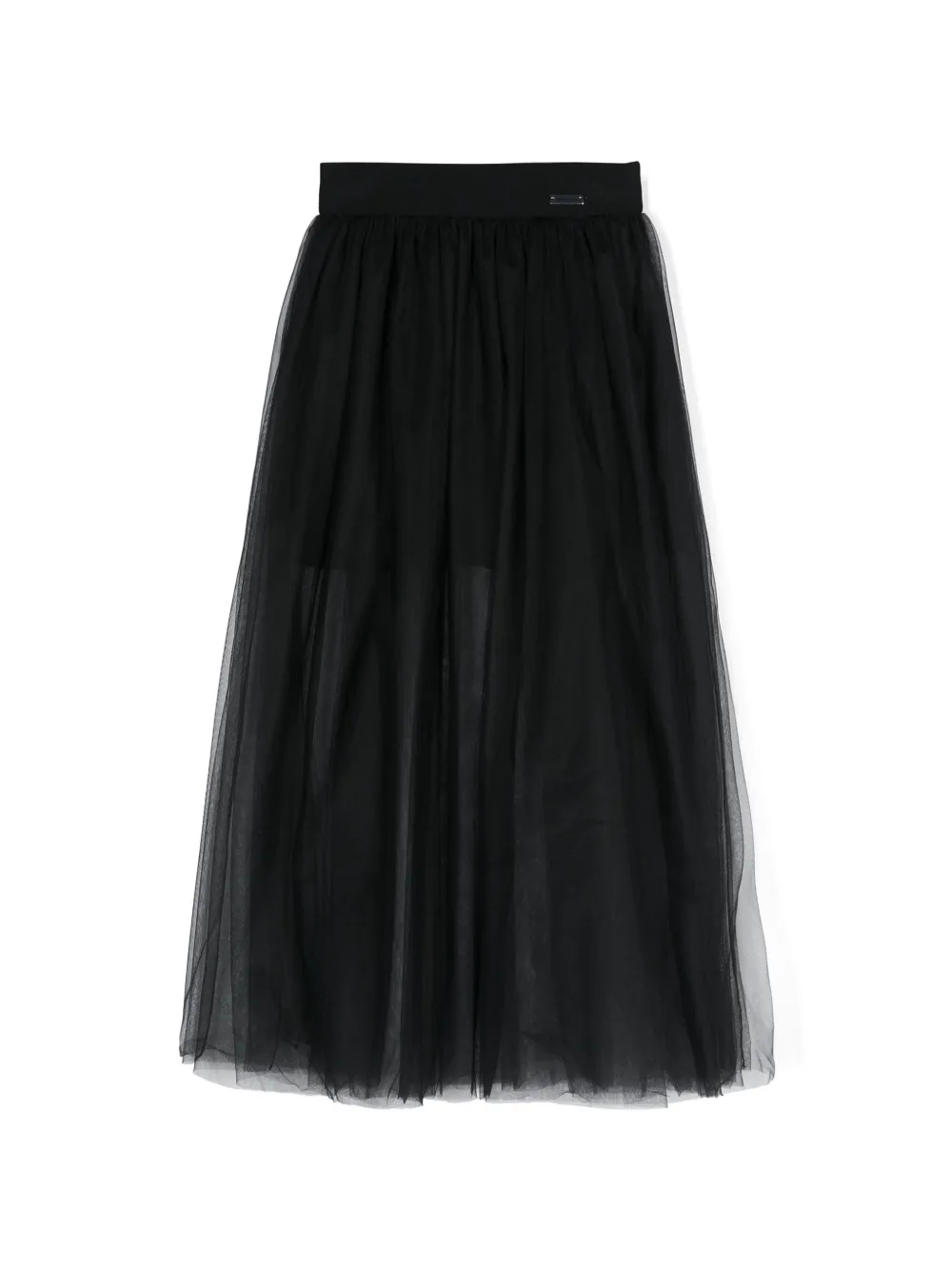 Юбка миди из тюля с логотипом Monnalisa, черный
Юбка миди из тюля с логотипом Monnalisa, черный