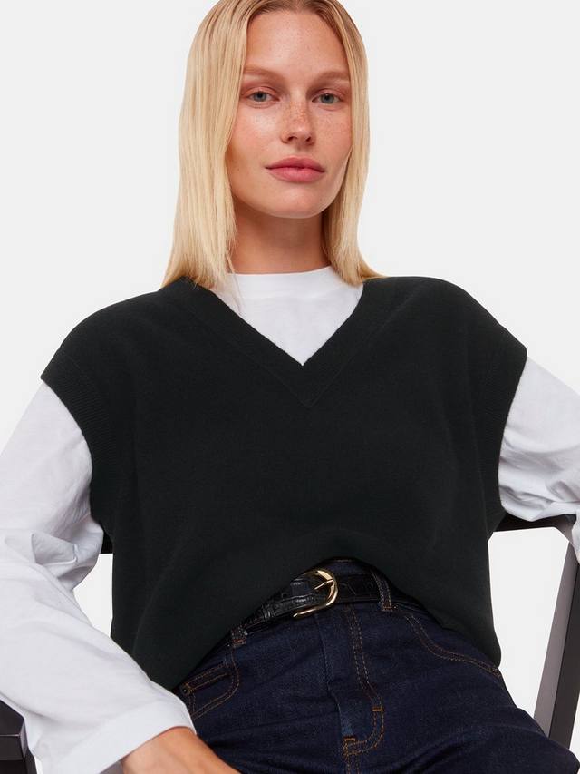 Кашемировая майка с v образным вырезом Whistles, черный
Кашемировая майка с v образным вырезом Whistles, черный