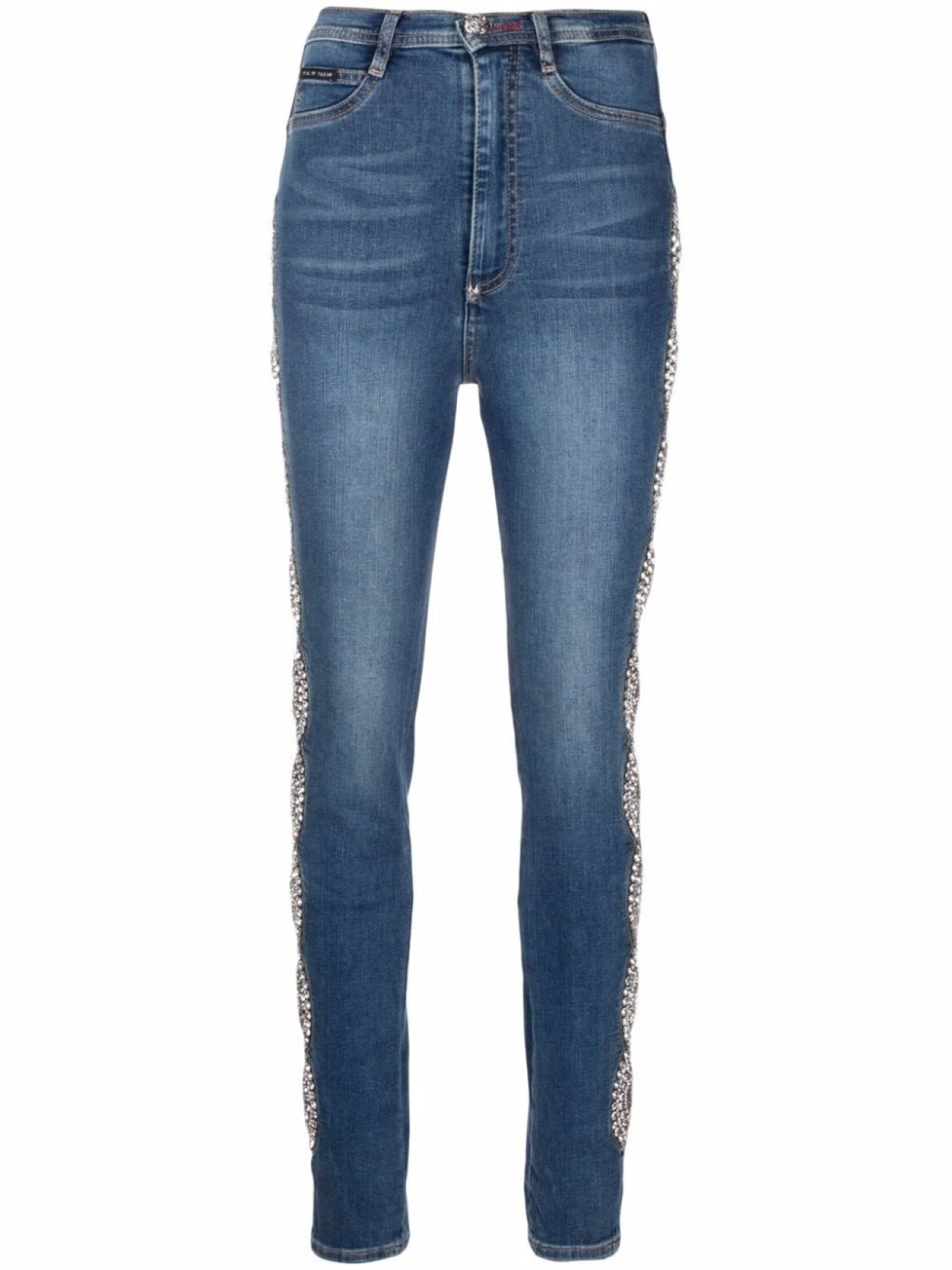 Philipp Plein джеггинсы с кристаллами, синий
Philipp Plein джеггинсы с кристаллами, синий