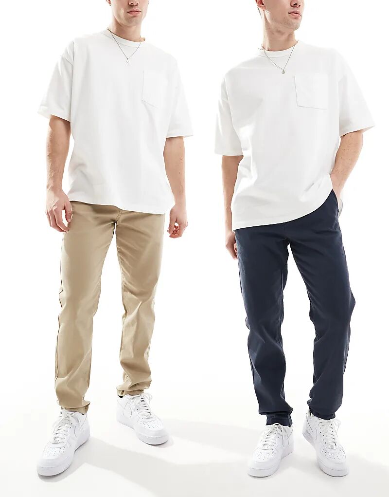 Комплект из 2 свободных брюк-чиносов Intelligence бежевого и темно-синего цвета Jack & Jones
Комплект из 2 свободных брюк-чиносов Intelligence бежевого и темно-синего цвета Jack & Jones