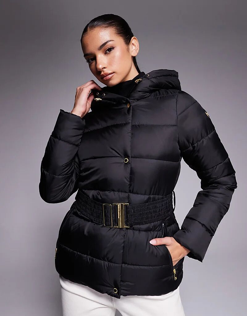 Куртка-пуховик Barbour International с поясом и капюшоном с леопардовым принтом, черного цвета
Куртка-пуховик Barbour International с поясом и капюшоном с леопардовым принтом, черного цвета