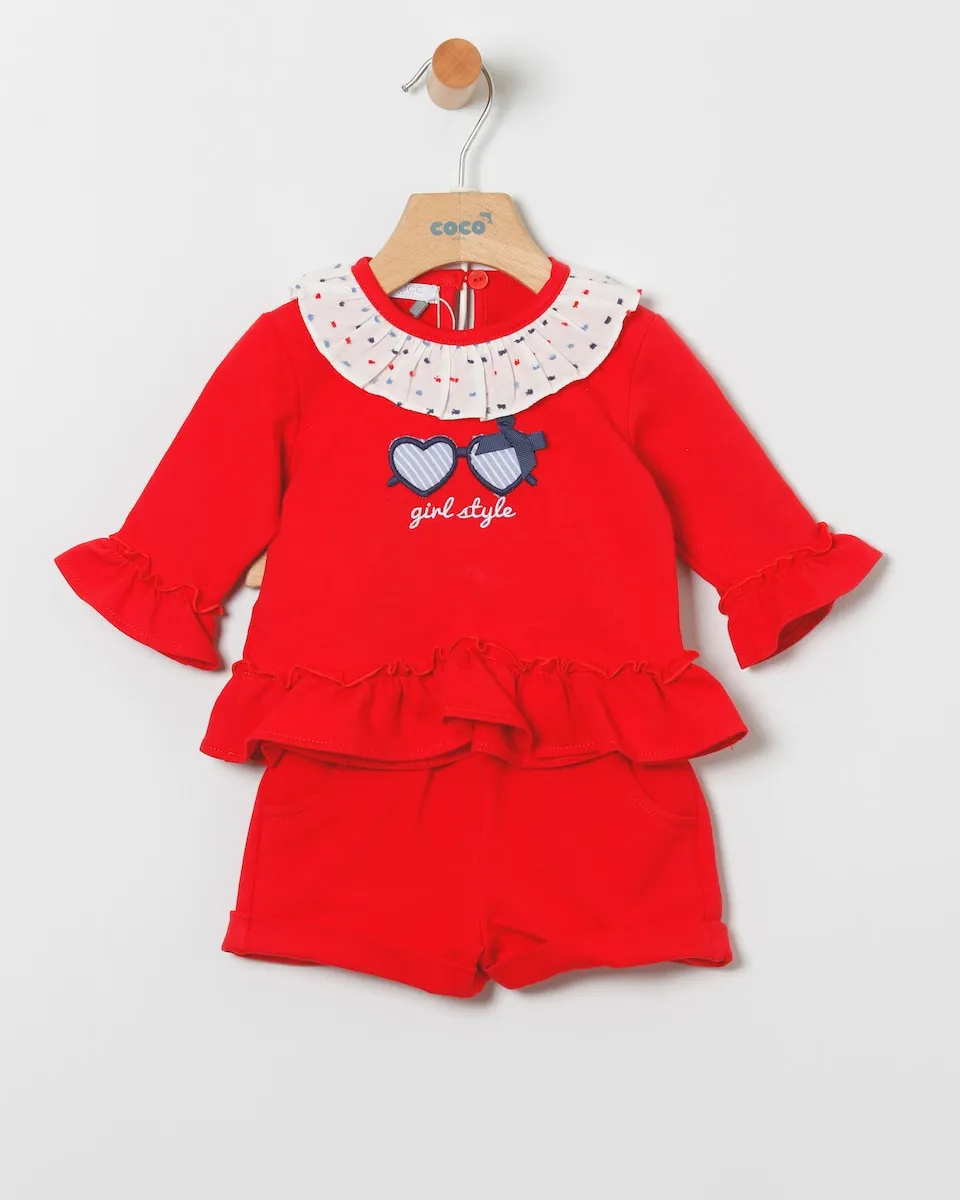 Комплект из толстовки и флисовых шорт для малышки Coco Acqua, красный
Комплект из толстовки и флисовых шорт для малышки Coco Acqua, красный