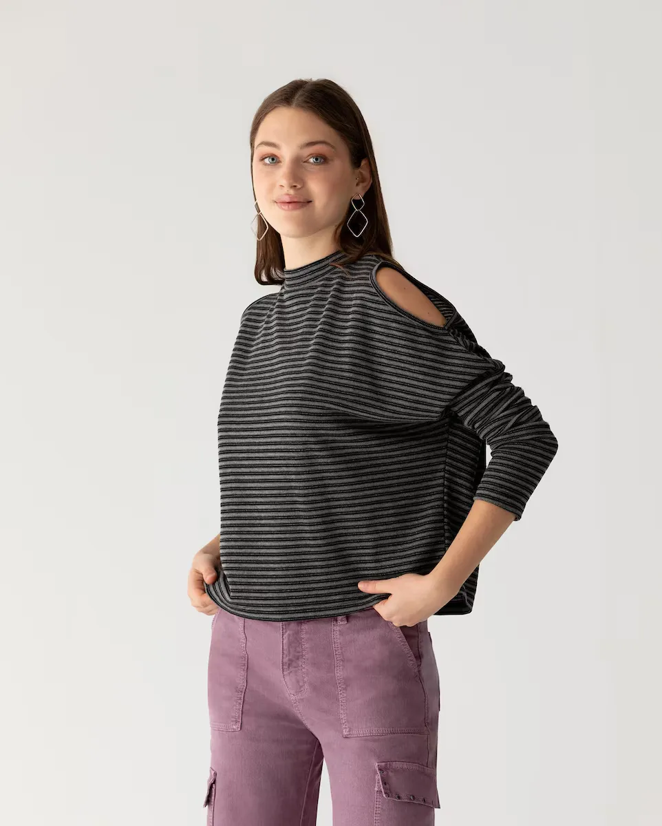 Женская полосатая футболка с длинными рукавами Noon, серый
Женская полосатая футболка с длинными рукавами Noon, серый