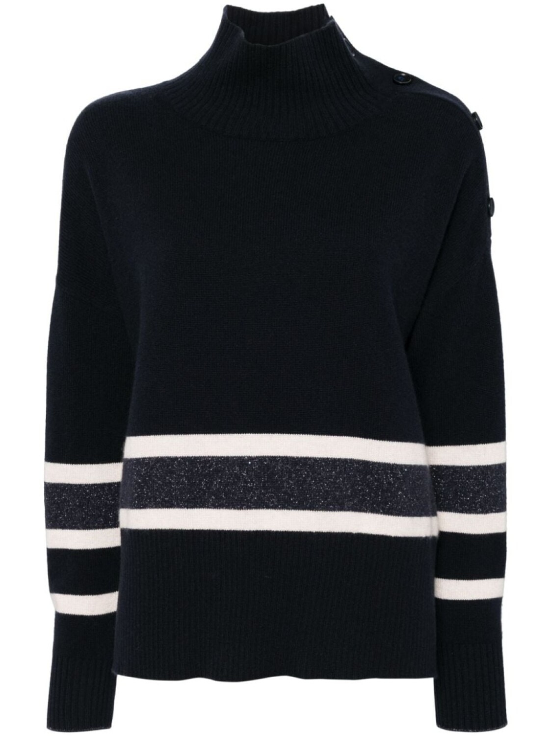 N.Peal полосатый джемпер с высоким воротником, синий
N.Peal полосатый джемпер с высоким воротником, синий