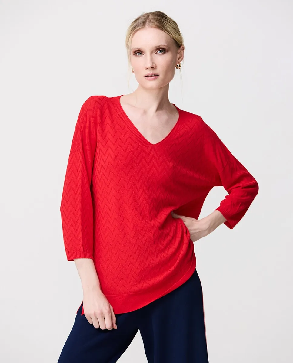 Женский свитер с V-образным вырезом и рукавами 3/4 Escorpion, красный
Женский свитер с V-образным вырезом и рукавами 3/4 Escorpion, красный