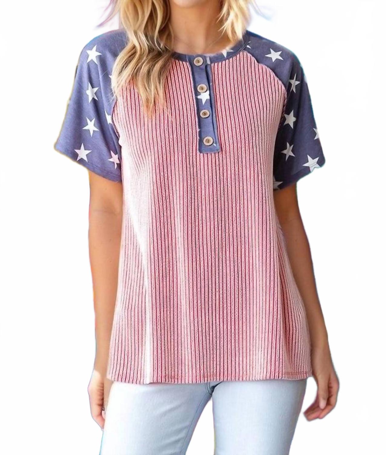 Американская звезда топ с пуговицами в мульти HEIMISH USA
Американская звезда топ с пуговицами в мульти HEIMISH USA