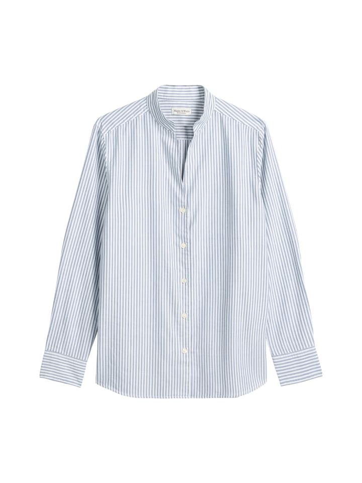 Блузка в полоску с воротником-стойкой, стандартного размера, средне-синего цвета. Marc O'Polo
Блузка в полоску с воротником-стойкой, стандартного размера, средне-синего цвета. Marc O'Polo