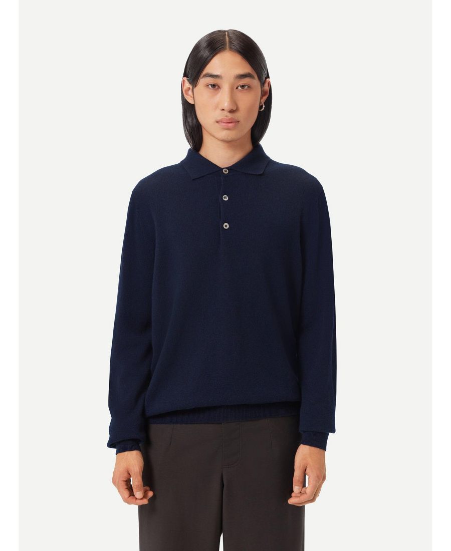 Мужской свитер с воротником-поло Gobi Cashmere, Blue-black iris
Мужской свитер с воротником-поло Gobi Cashmere, Blue-black iris