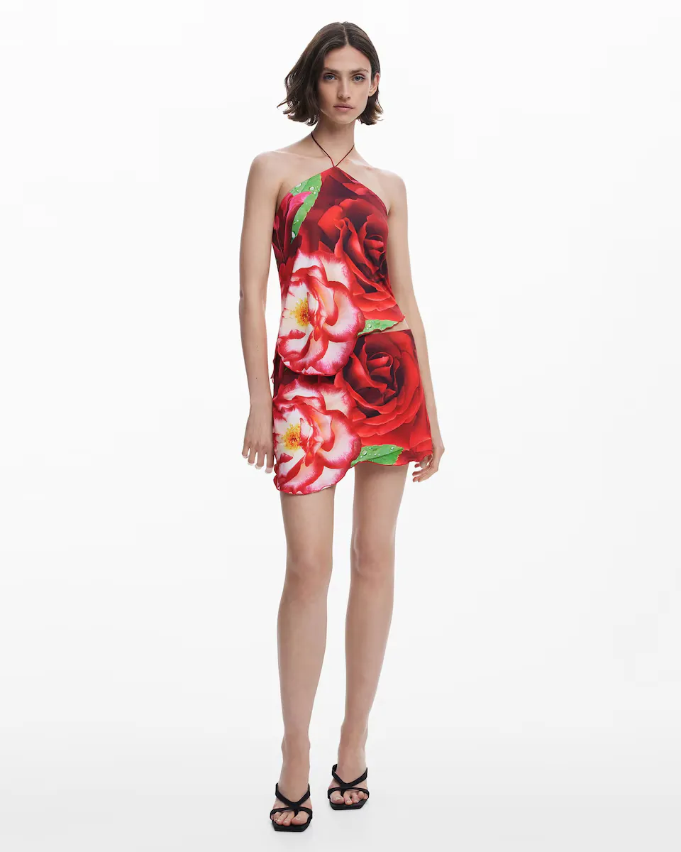 Мини-юбка асимметричная Tyler McGillivary Desigual, красный 
Мини-юбка асимметричная Tyler McGillivary Desigual, красный