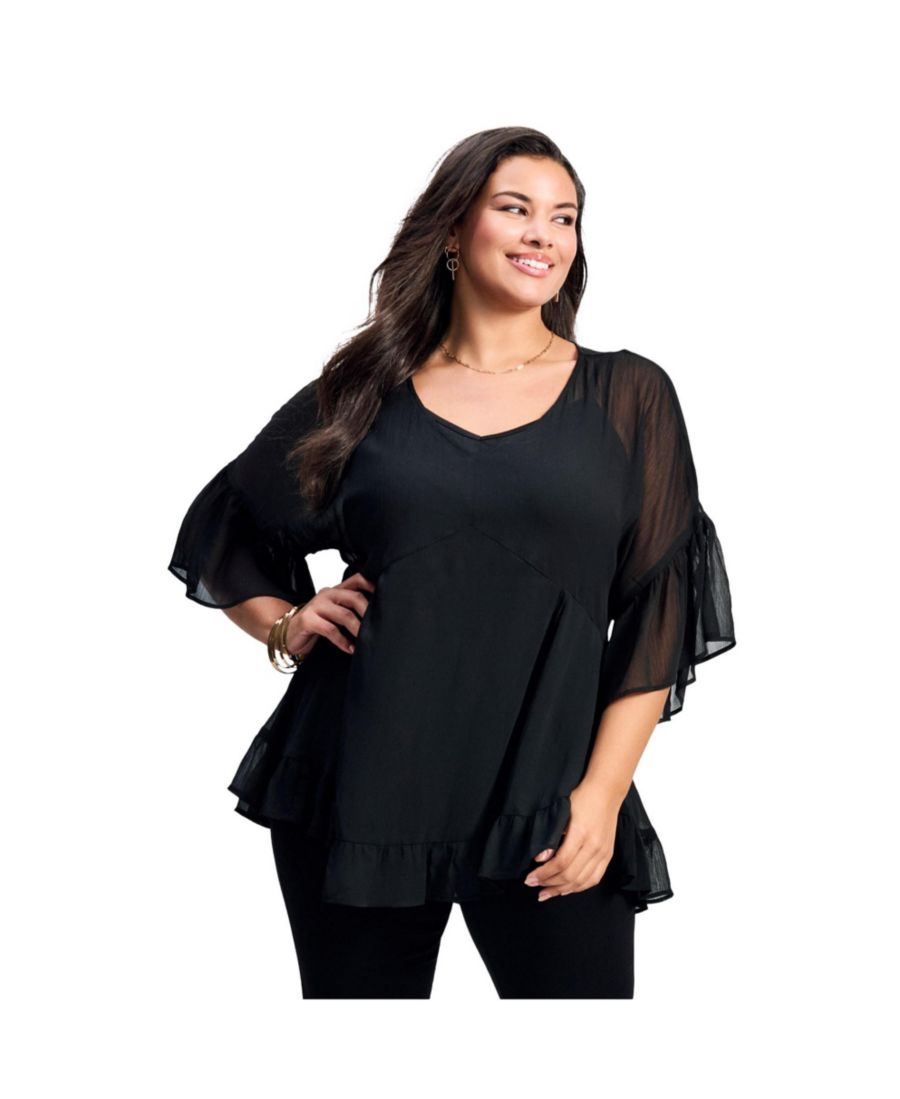 Женская блузка Harlow с оборками AVENUE, Black
Женская блузка Harlow с оборками AVENUE, Black