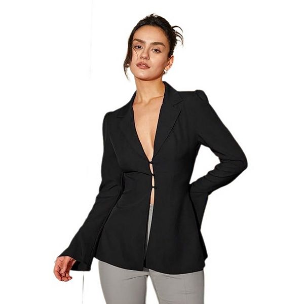 Женский блейзер slim fit с растягивающимися лацканами и рукавом-колоколом для офиса Yesfashion, Black
Женский блейзер slim fit с растягивающимися лацканами и рукавом-колоколом для офиса Yesfashion, Black