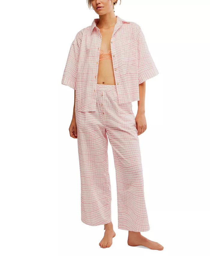 Женский летний комплект пижамы из хлопка с короткими рукавами Sleeper Free People, розовый
Женский летний комплект пижамы из хлопка с короткими рукавами Sleeper Free People, розовый