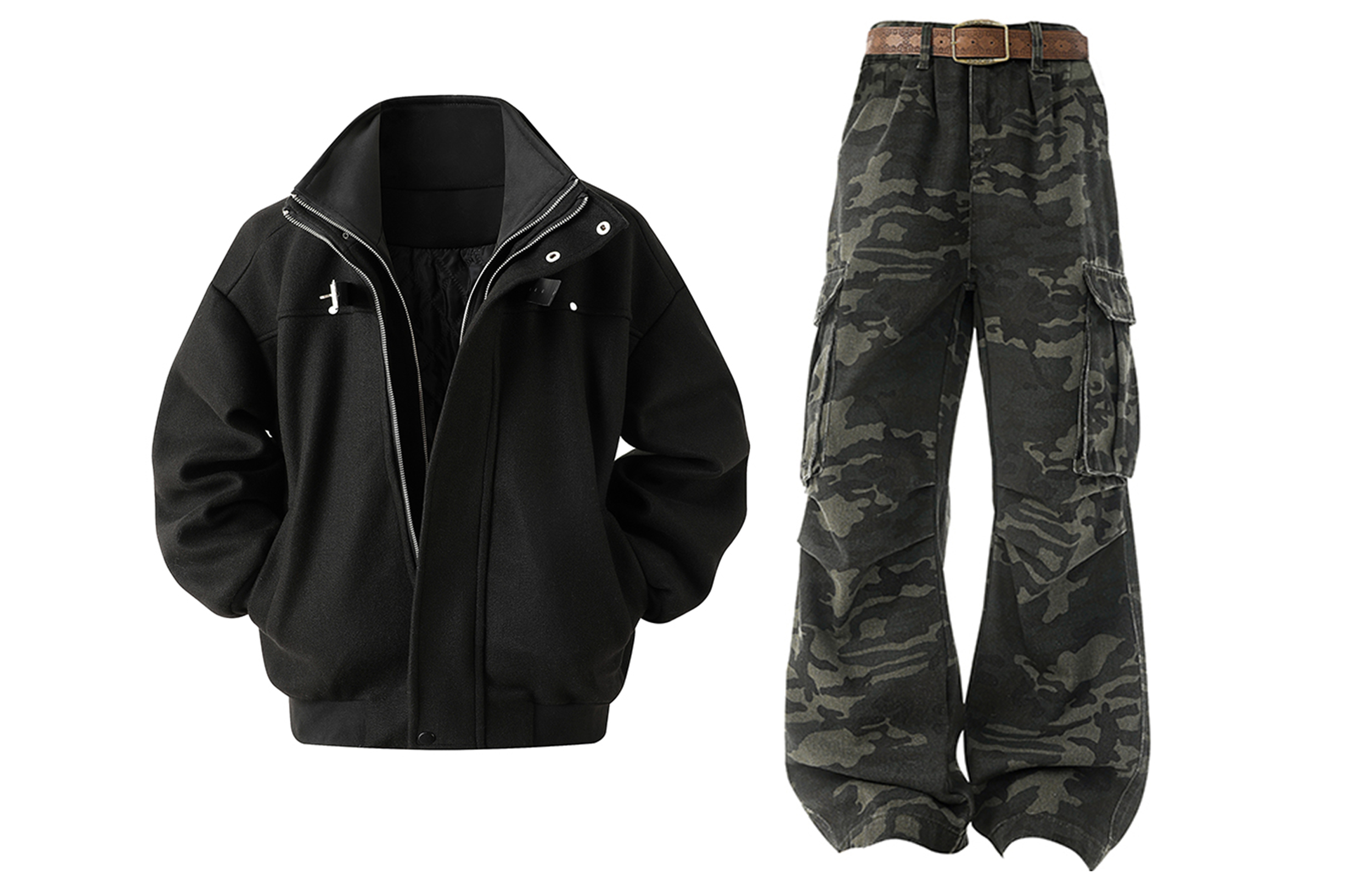 Повседневная спортивная одежда Unisex с воротником стойкой умеренная X1617, черный top+camouflage pants
Повседневная спортивная одежда Unisex с воротником стойкой умеренная X1617, черный top+camouflage pants