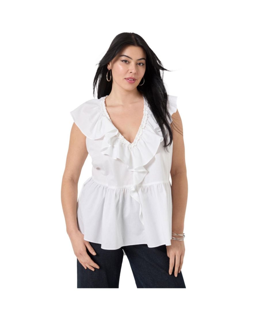 Женский топ June + Vie с рюшами и баской June & Vie, Bright white
Женский топ June + Vie с рюшами и баской June & Vie, Bright white