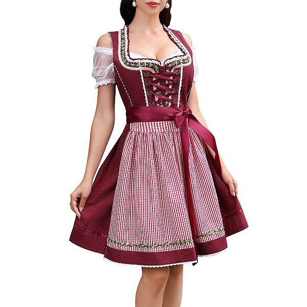Dirndl для женщин, немецкий костюм для карнавала Kojooin, Burgundy
Dirndl для женщин, немецкий костюм для карнавала Kojooin, Burgundy