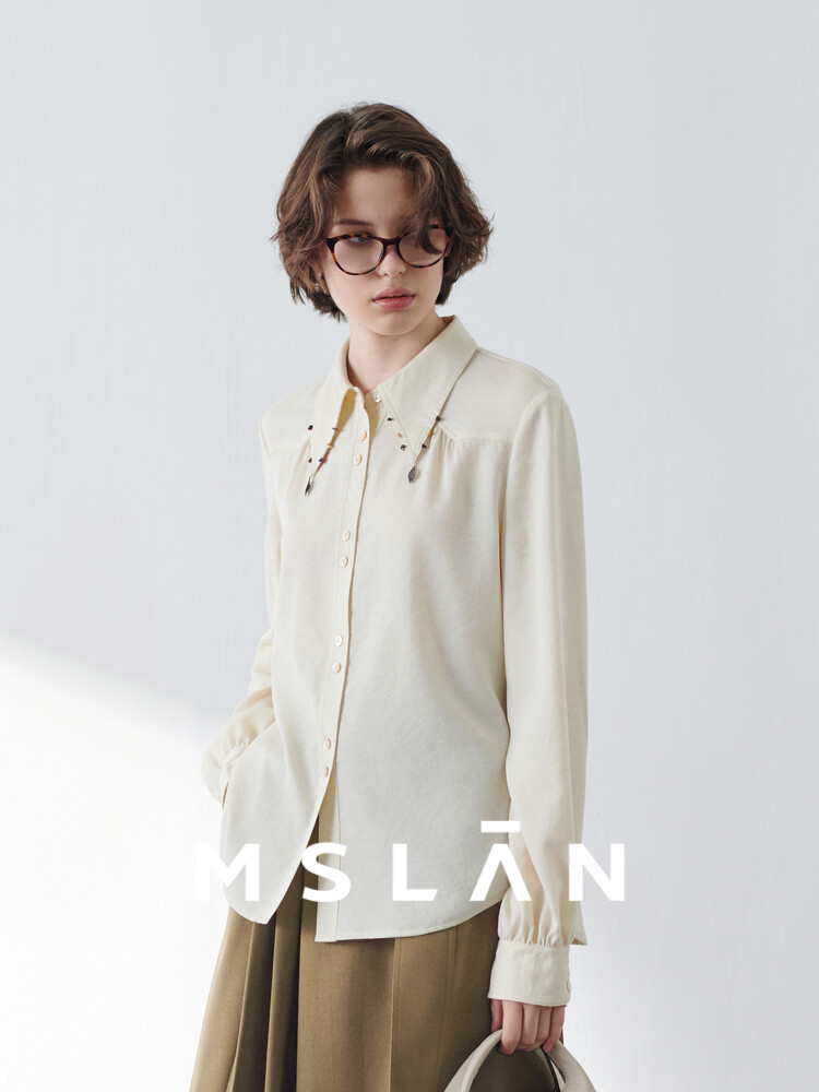 Рубашка женская Mslan с острым воротником, бело-бежевый
Рубашка женская Mslan с острым воротником, бело-бежевый