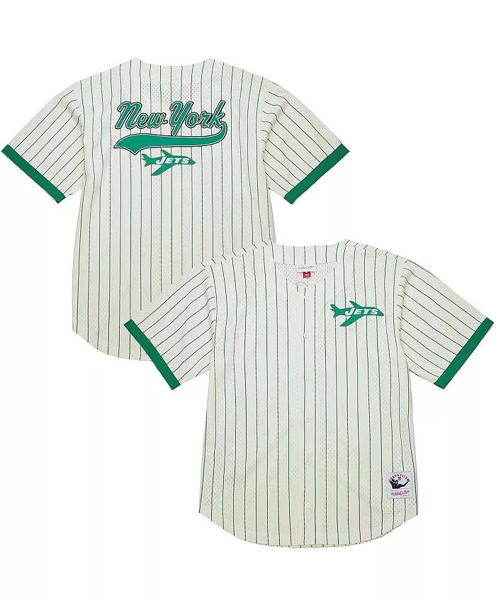 Мужская кремовая футболка New York Jets с винтажным логотипом Final Seconds на пуговицах из сетчатой ткани Mitchell & Ness
Мужская кремовая футболка New York Jets с винтажным логотипом Final Seconds на пуговицах из сетчатой ткани Mitchell & Ness