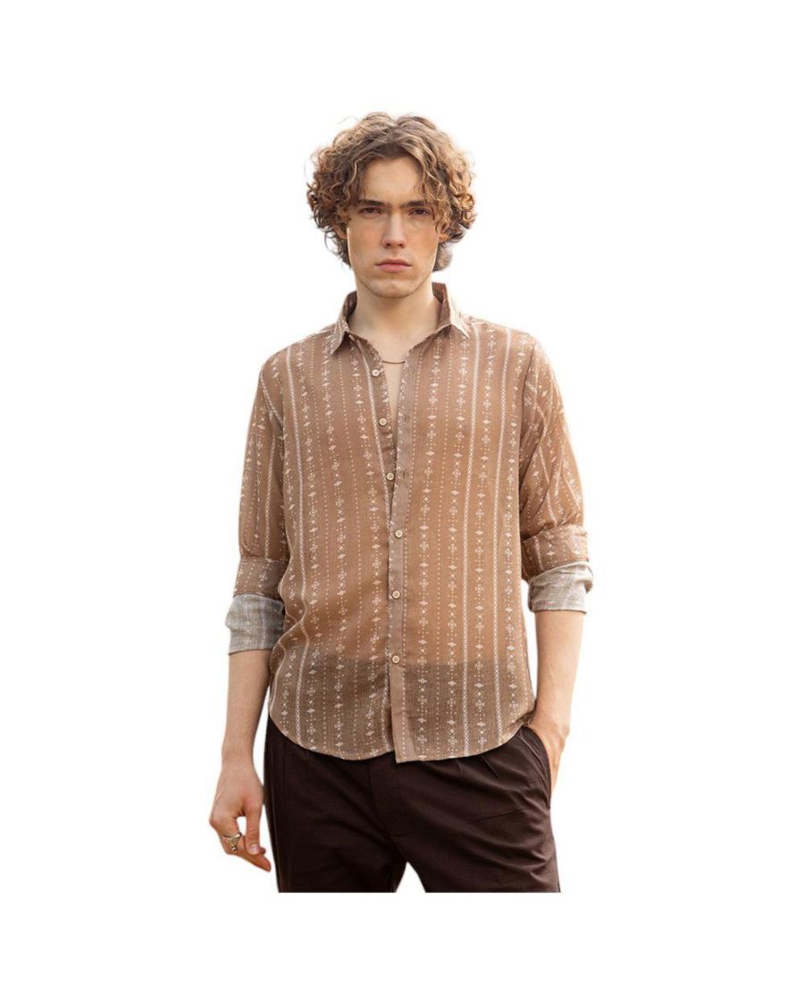 Мужская рубашка с этническим принтом Campus Sutra, Brown
Мужская рубашка с этническим принтом Campus Sutra, Brown
