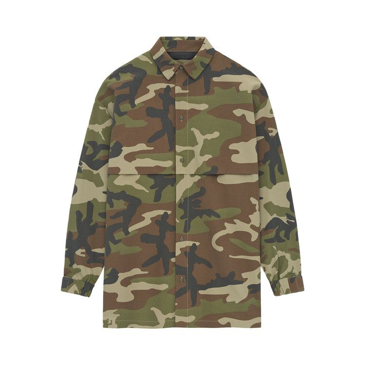 Рубашка Fear of God Essentials Military Nylon Overshirt, Woodland Camo
Рубашка Fear of God Essentials Military Nylon Overshirt, Woodland Camo