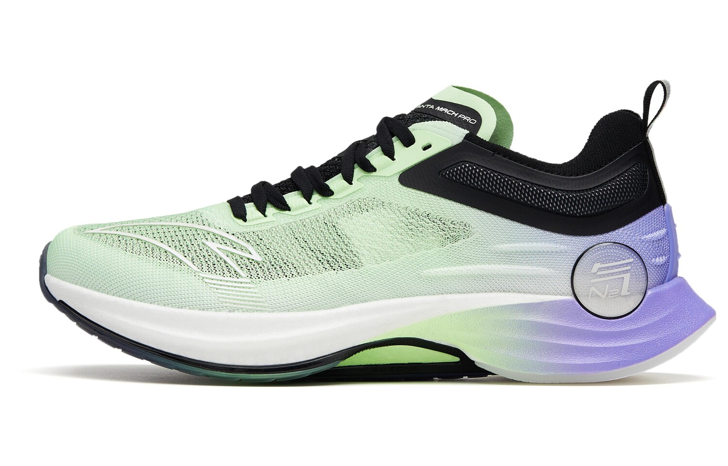 Кроссовки Mach Pro для бега мужские с низким верхом, новые флуоресцентные светло-зеленые/чисто-фиолетовые/черные Anta