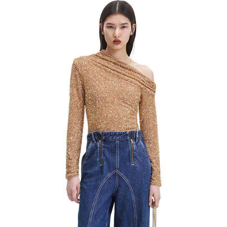 Футболка Self-portrait женская золотая
Футболка Self-portrait женская золотая