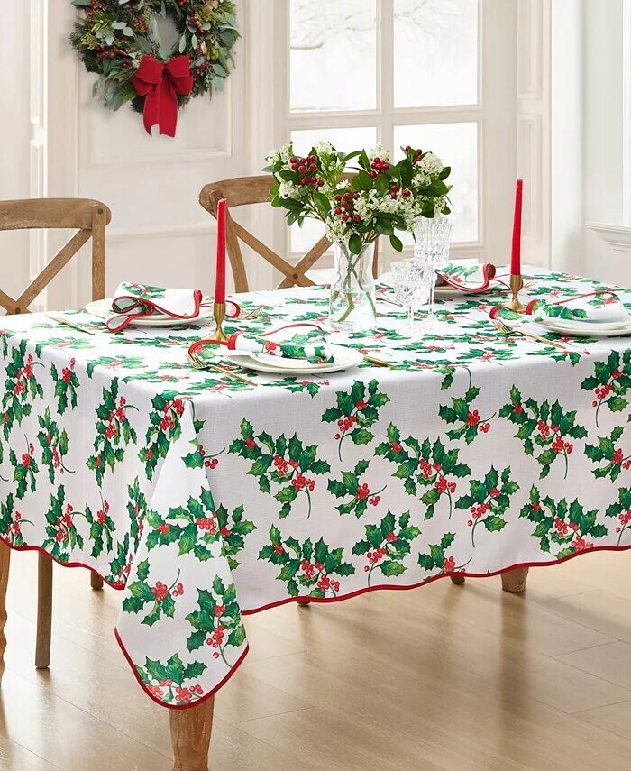 Классическая прямоугольная скатерть Holly Scallop Border, 144 x 60 дюймов Elrene, мультиколор
Классическая прямоугольная скатерть Holly Scallop Border, 144 x 60 дюймов Elrene, мультиколор