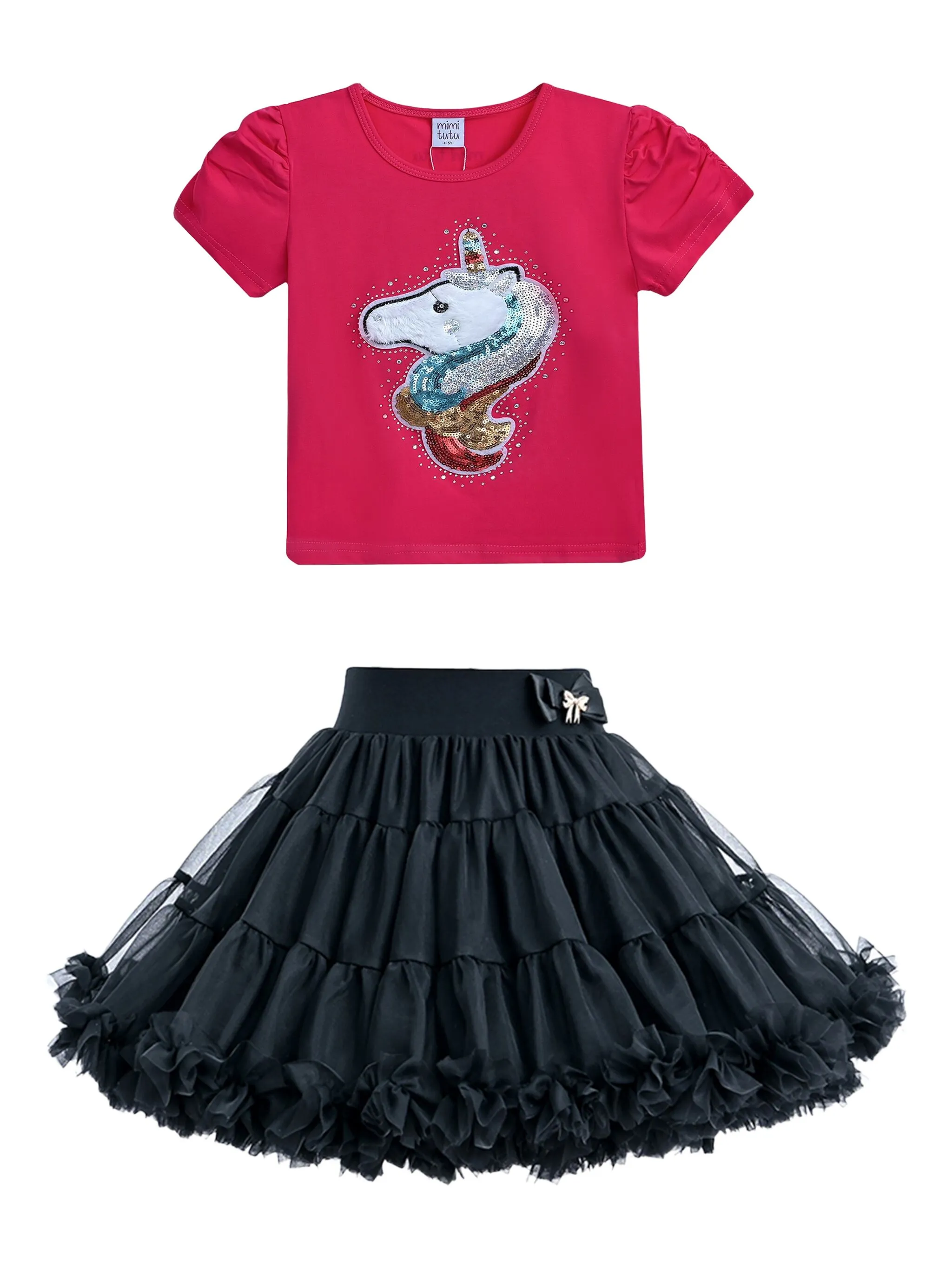 Комплект из футболки и юбки с принтом Mimi Tutu, черный
Комплект из футболки и юбки с принтом Mimi Tutu, черный