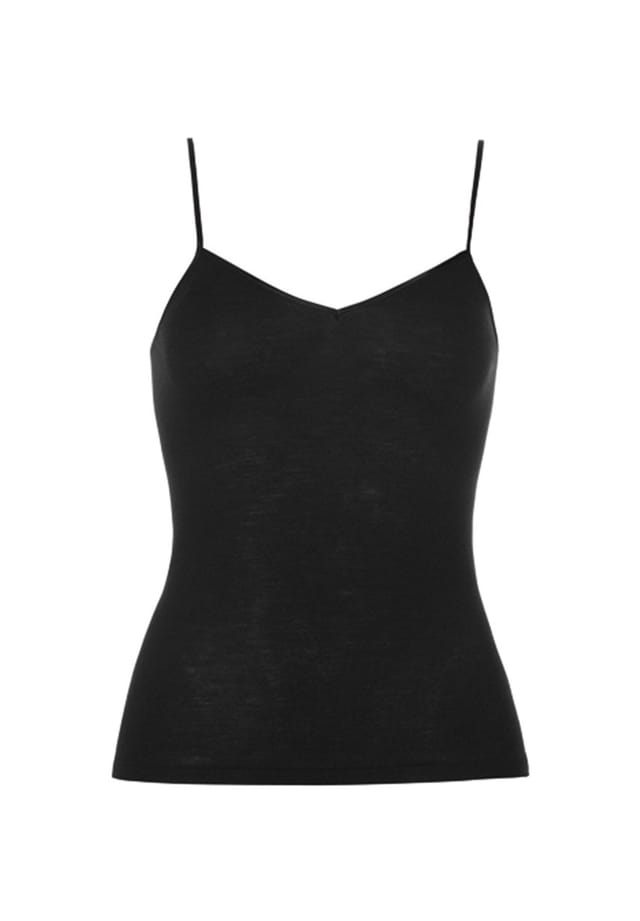 Топ спагетти из шерсти и шелка Hanro, черный
Топ спагетти из шерсти и шелка Hanro, черный