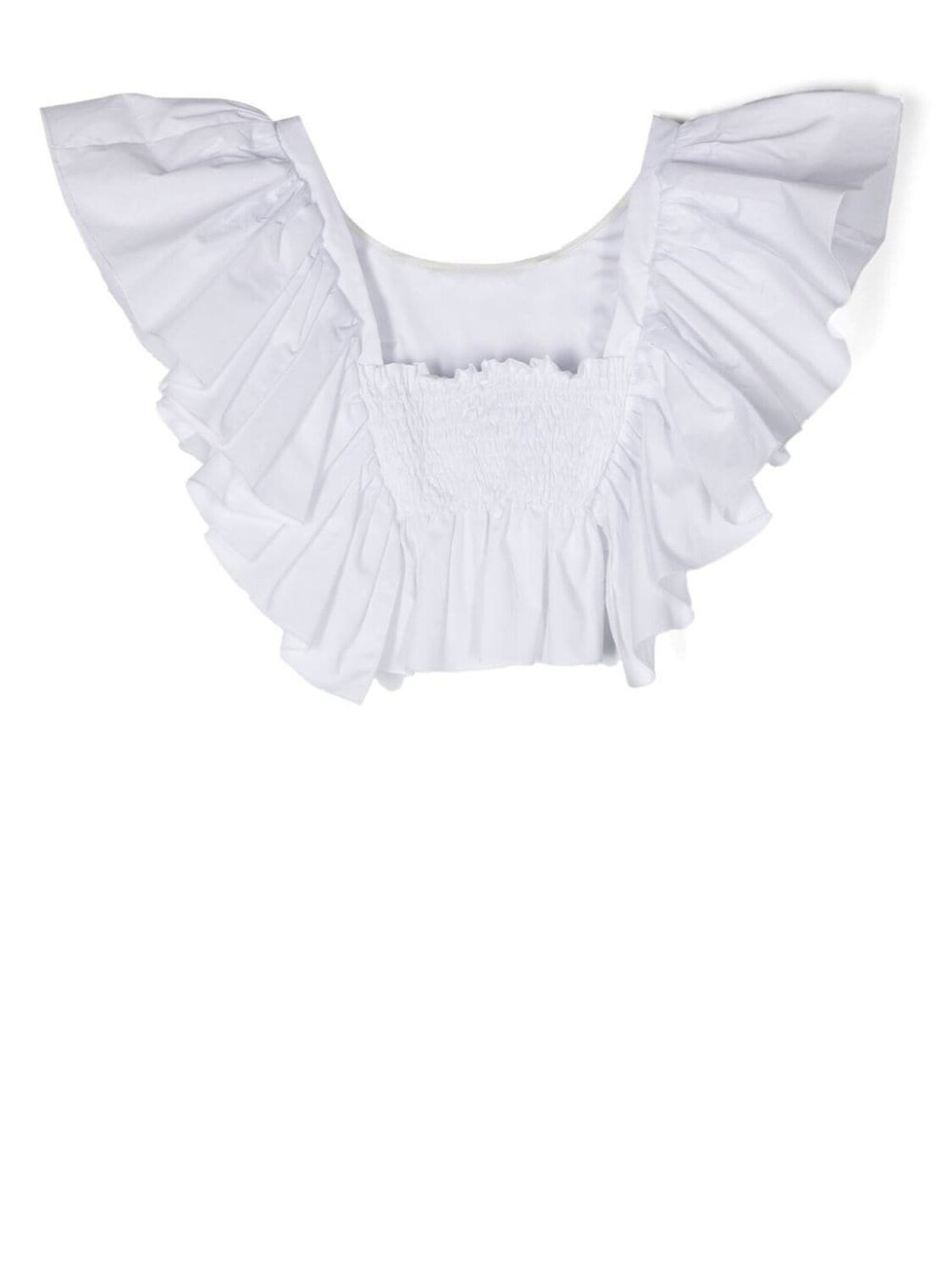 Monnalisa укороченная блузка с оборками, белый
Monnalisa укороченная блузка с оборками, белый