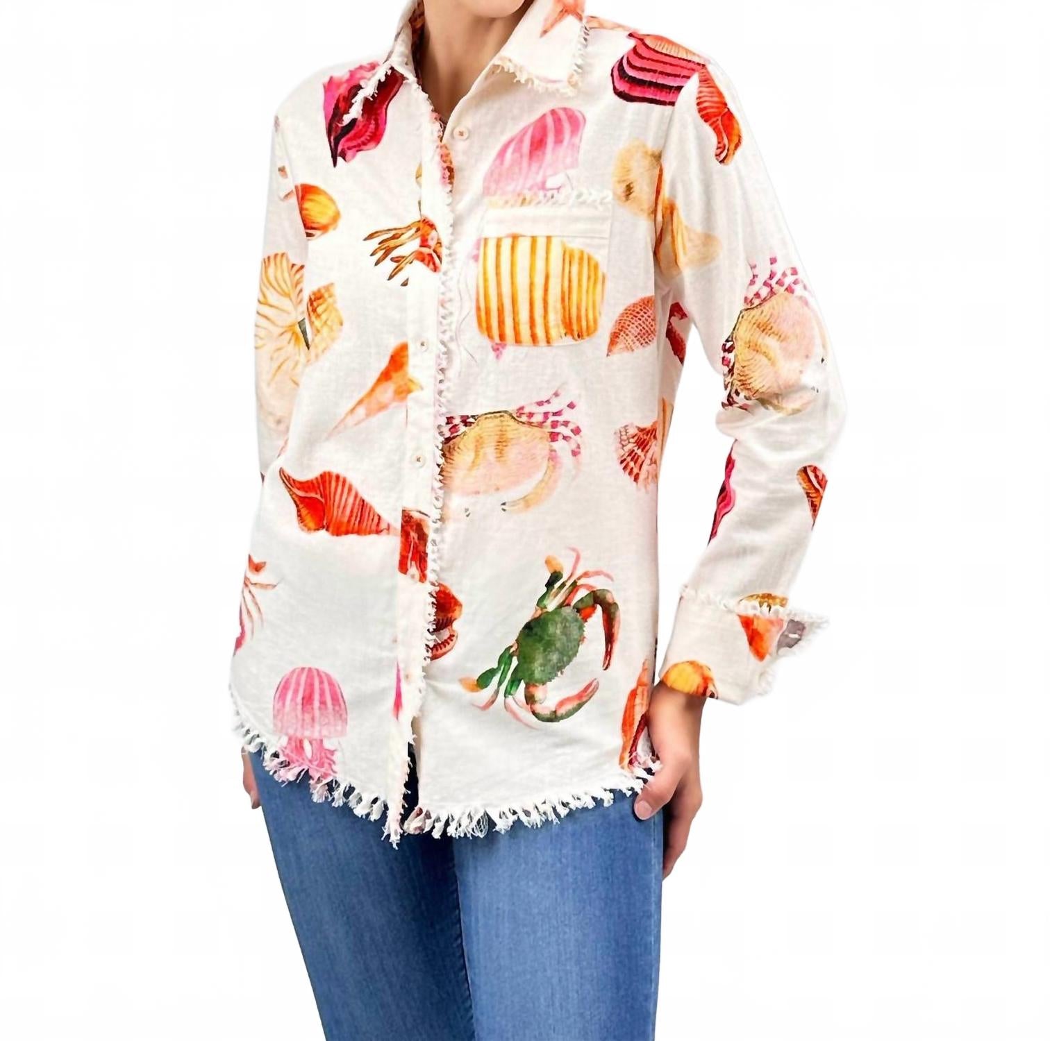 Классическая рубашка на пуговицах Cape Cod с морским принтом Dizzy-Lizzie, Sea Life
Классическая рубашка на пуговицах Cape Cod с морским принтом Dizzy-Lizzie, Sea Life