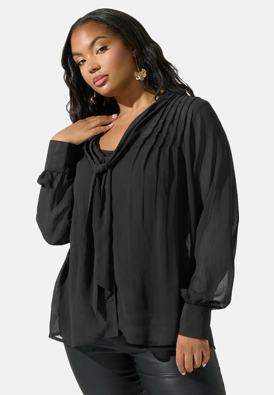 Блуза Yours Clothing Button-down blouse, Black/Anthracite
Блуза Yours Clothing Button-down blouse, Black/Anthracite