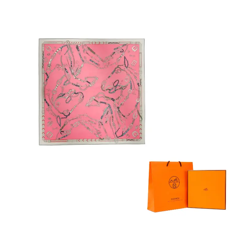 HERMES Шёлковый шарф Mulberry розовый, Pink 
HERMES Шёлковый шарф Mulberry розовый, Pink