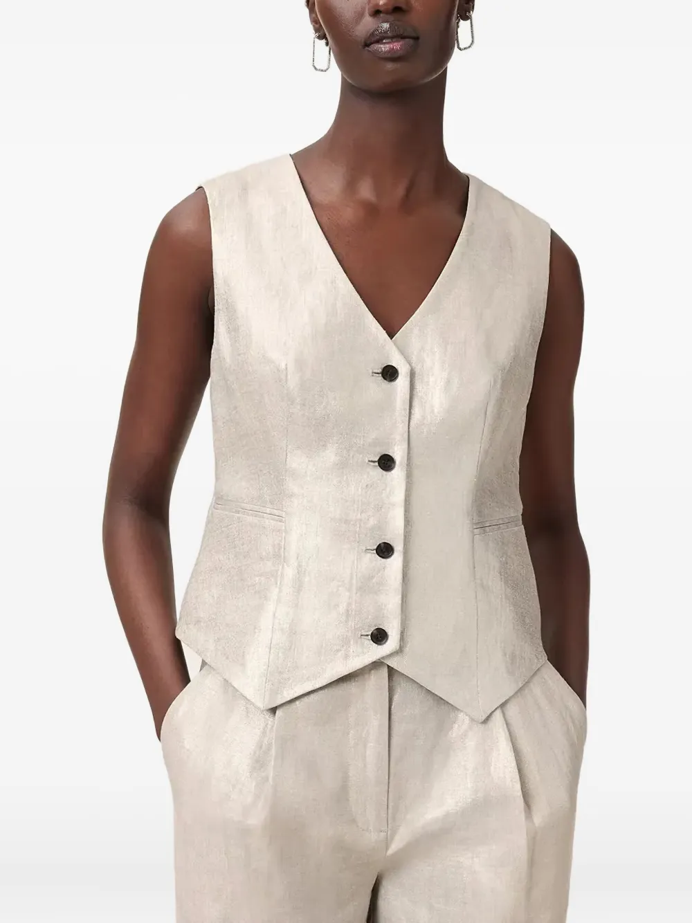 Жилет с металлическими пуговицами AllSaints, серый
Жилет с металлическими пуговицами AllSaints, серый